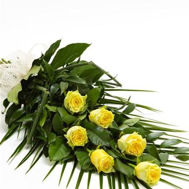 Funerary Yellow Roses Single Yellow Rose Arrangement