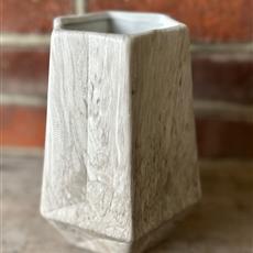 White Ceramic Angular Vase 