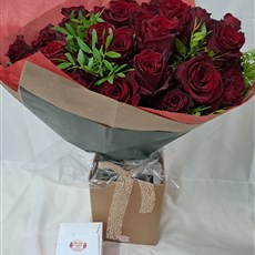 40 Luxury Red Roses handtied bouquet with Caramel Truffles 